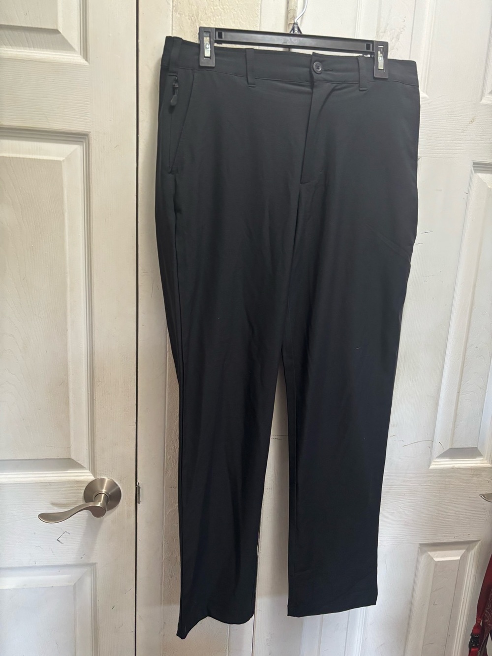 Birdie Bound Men's Black Stretch Chinos with Zip Pocket